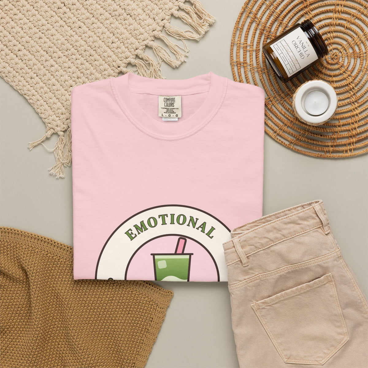 Emotional Support Matcha Comfort Colors Tee
