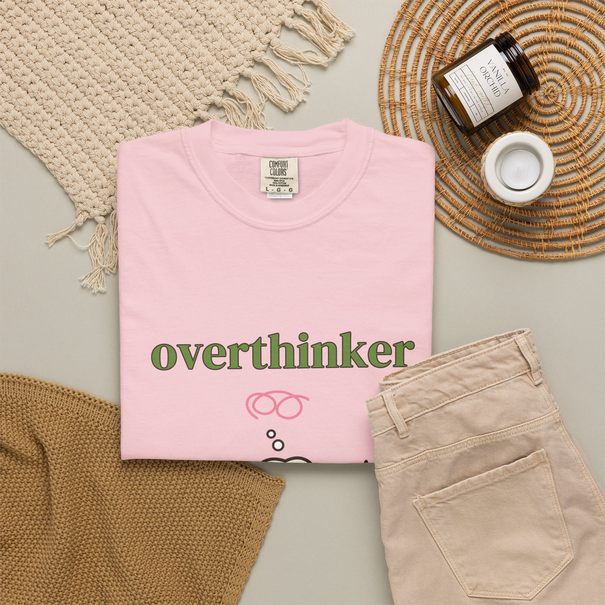 Overthinker, But Make It Cute Comfort Colors Tee