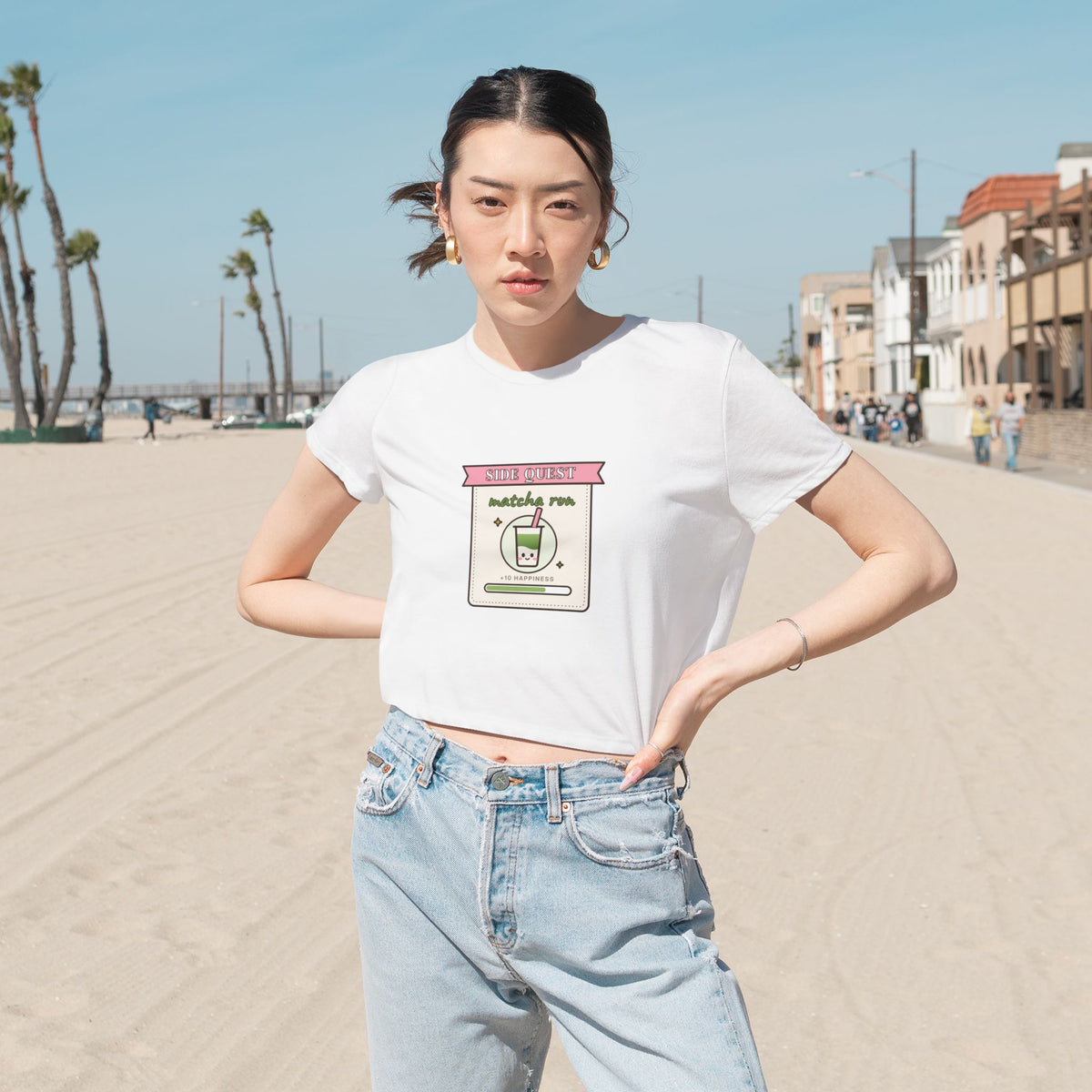 Side Quest: Matcha Run Cropped Tee