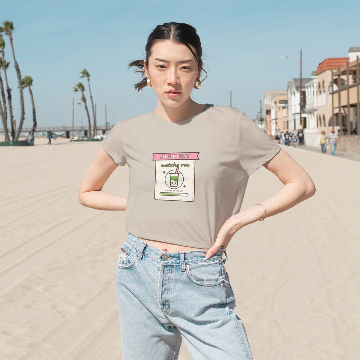 Side Quest: Matcha Run Cropped Tee