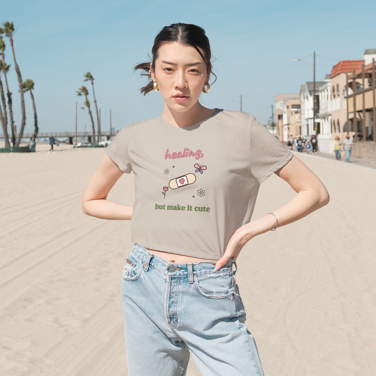 Healing, but Make It Cute Cropped Tee