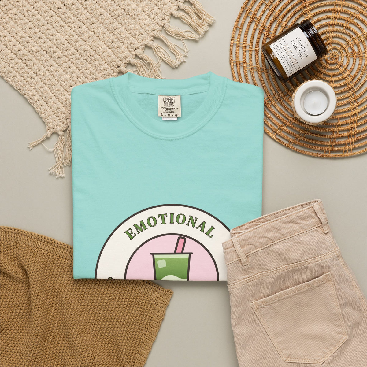 Emotional Support Matcha Comfort Colors Tee