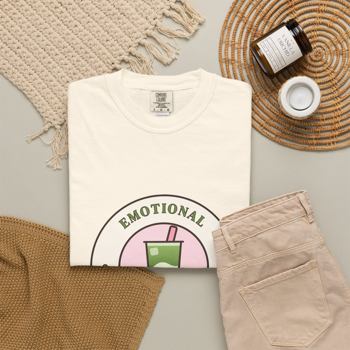 Emotional Support Matcha Comfort Colors Tee