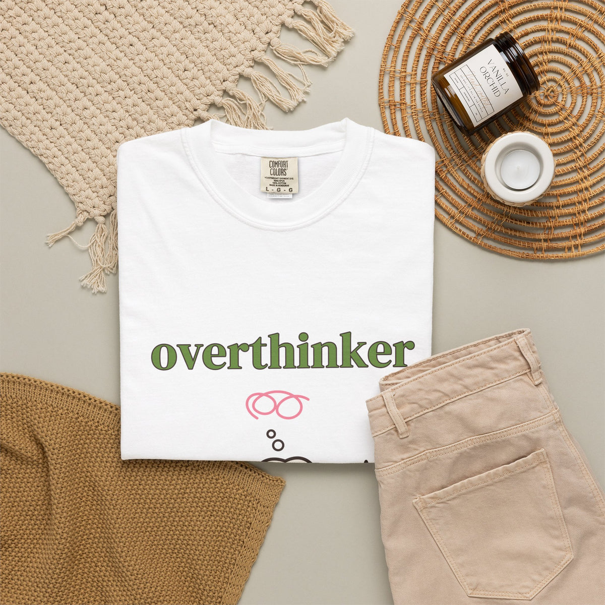 Overthinker, But Make It Cute Comfort Colors Tee