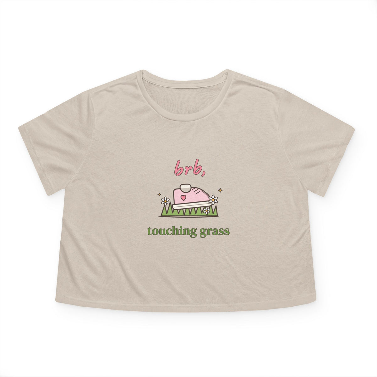 BRB, Touching Grass Cropped Tee